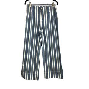 Ann Taylor Wide Leg Striped Denim Size 2